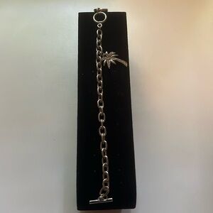 Rhinestone Palm Beach Jewelry Charm 8.5" Bracelet with Toggle Closure, Rare Find